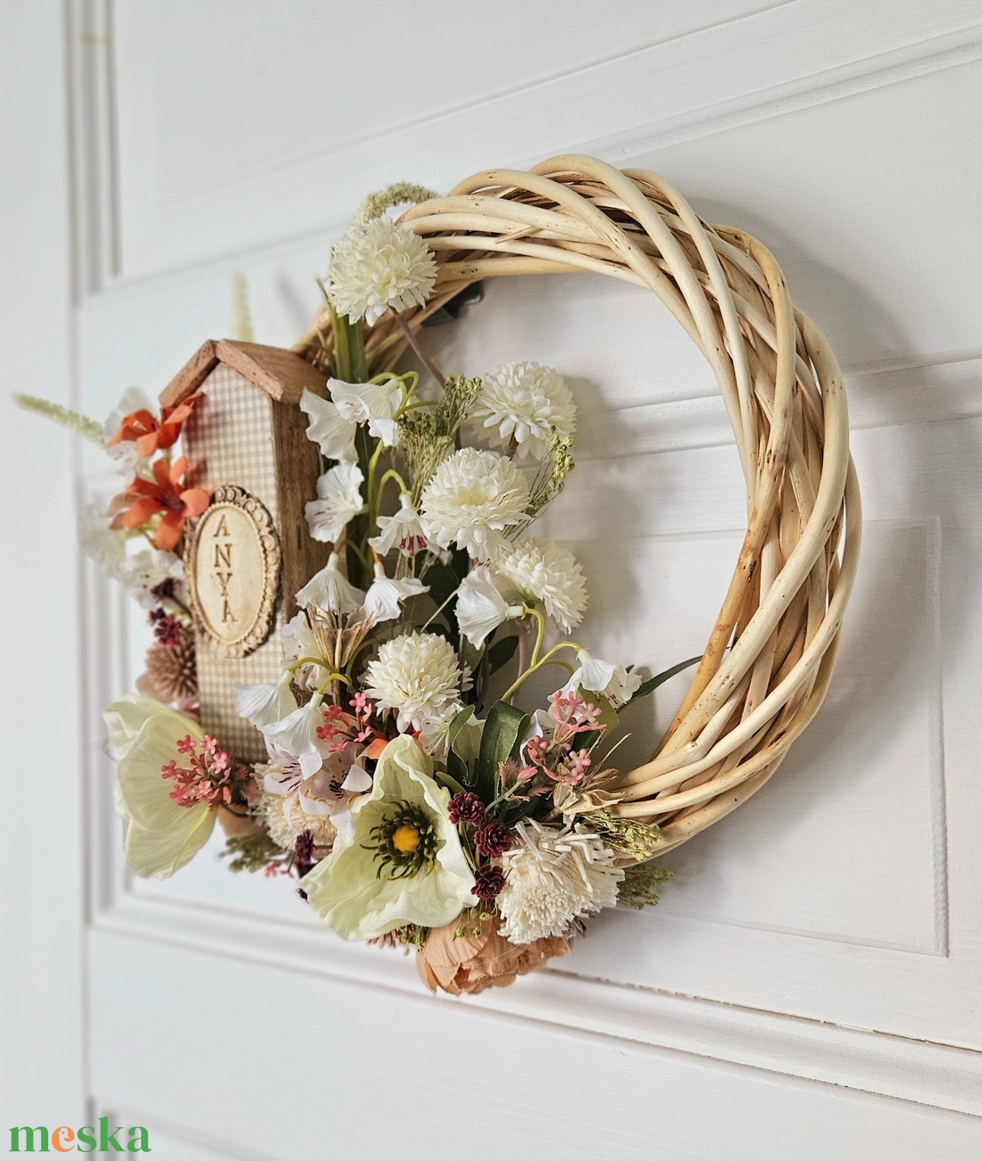 Vintage anyák napi mezei virágos kopogtató  - otthon & életmód - dekoráció - ajtó- és ablak dekoráció - ajtódísz & kopogtató - Meska.hu