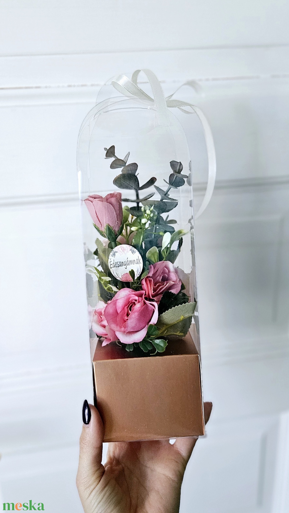 Rosegold anyák napi virágbox  - otthon & életmód - virágdekoráció - virágok - virágbox - Meska.hu
