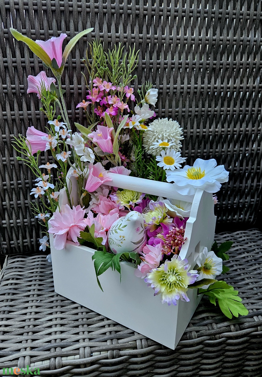 Kismadár virágok közt ládában � - otthon & életmód - dekoráció - asztal és polc dekoráció - asztaldísz - Meska.hu