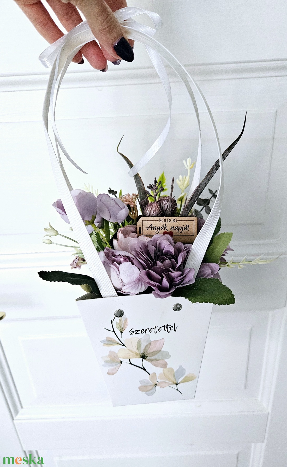 Anyák napi kistáska virágbox  - otthon & életmód - virágdekoráció - virágok - virágbox - Meska.hu