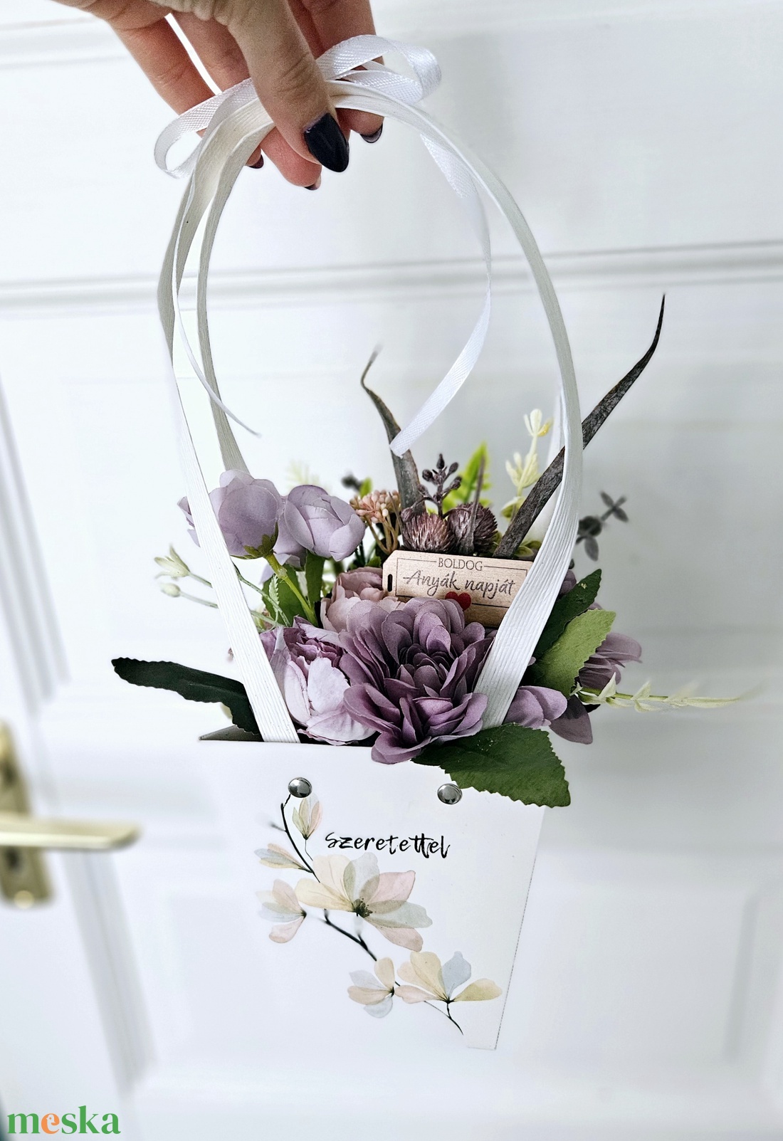 Anyák napi kistáska virágbox  - otthon & életmód - virágdekoráció - virágok - virágbox - Meska.hu
