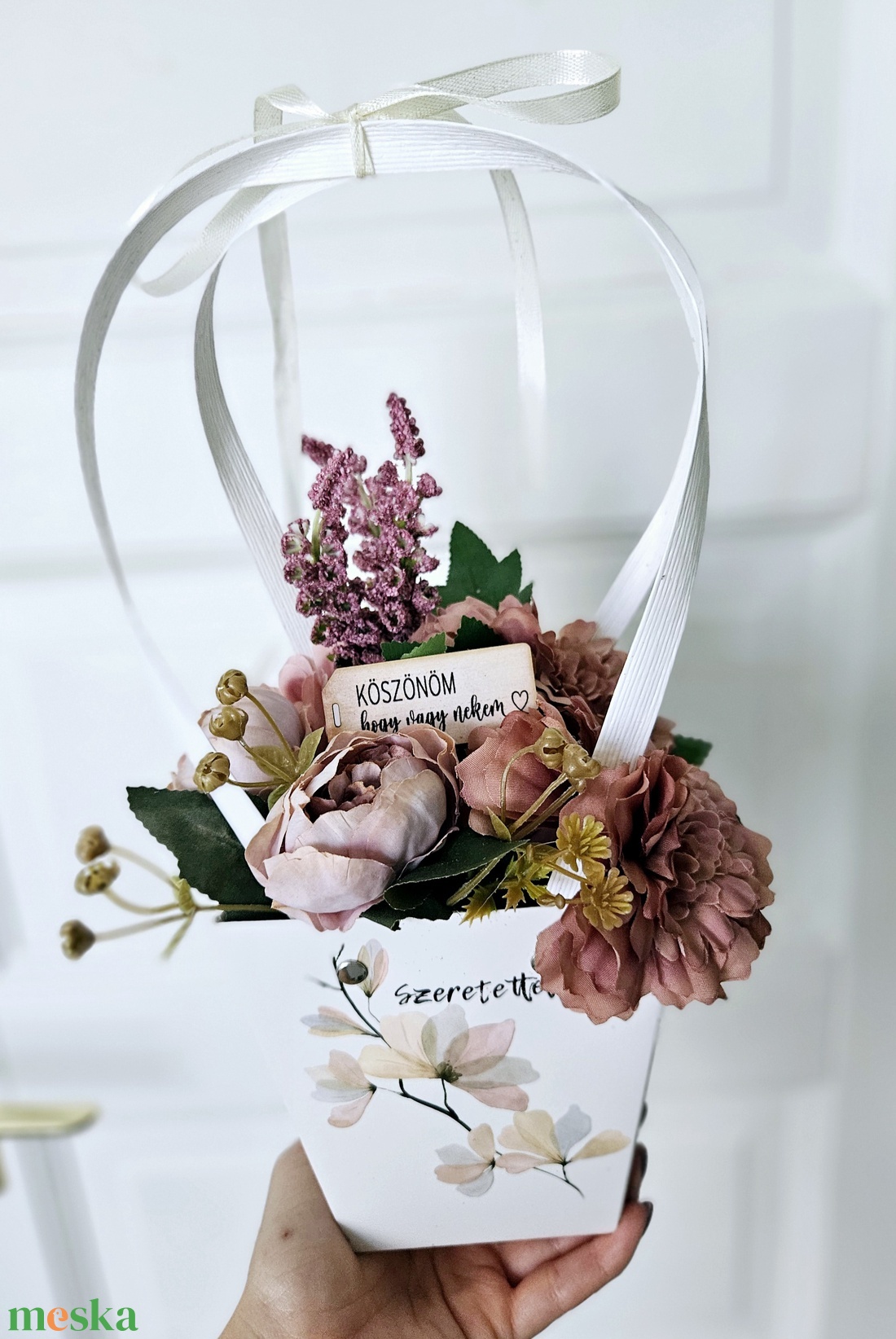 Anyák napi kistáska virágbox � - otthon & életmód - virágdekoráció - virágok - virágbox - Meska.hu