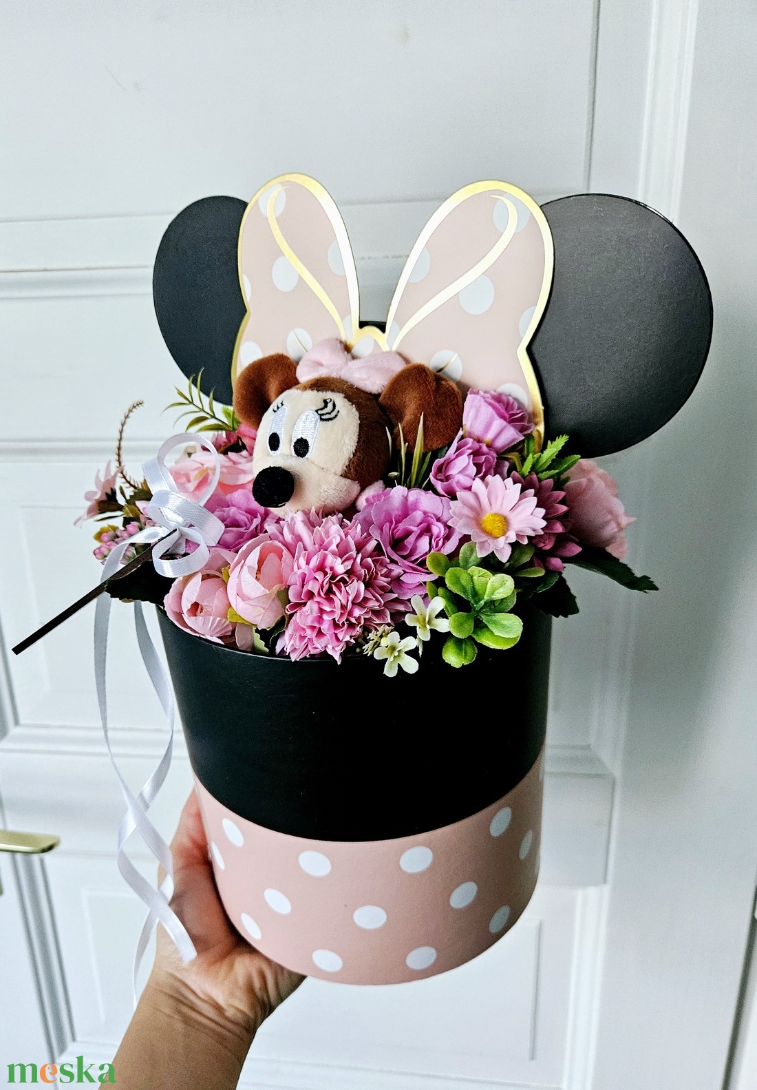 Minnie egér virágbox ���� - otthon & életmód - virágdekoráció - virágok - virágbox - Meska.hu