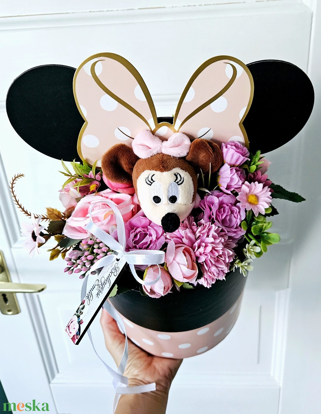 Minnie egér virágbox ���� - otthon & életmód - virágdekoráció - virágok - virágbox - Meska.hu
