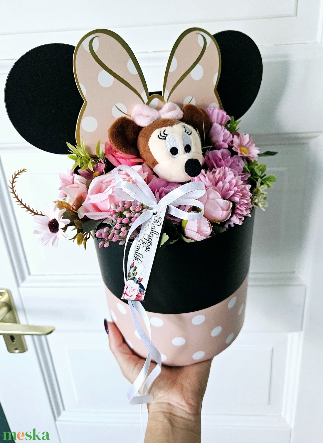 Minnie egér virágbox ���� - otthon & életmód - virágdekoráció - virágok - virágbox - Meska.hu