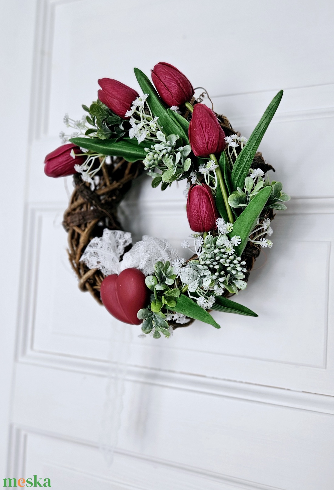 Bíbor tulipánok kopogtató ���� - otthon & életmód - dekoráció - ajtó- és ablak dekoráció - ajtódísz & kopogtató - Meska.hu