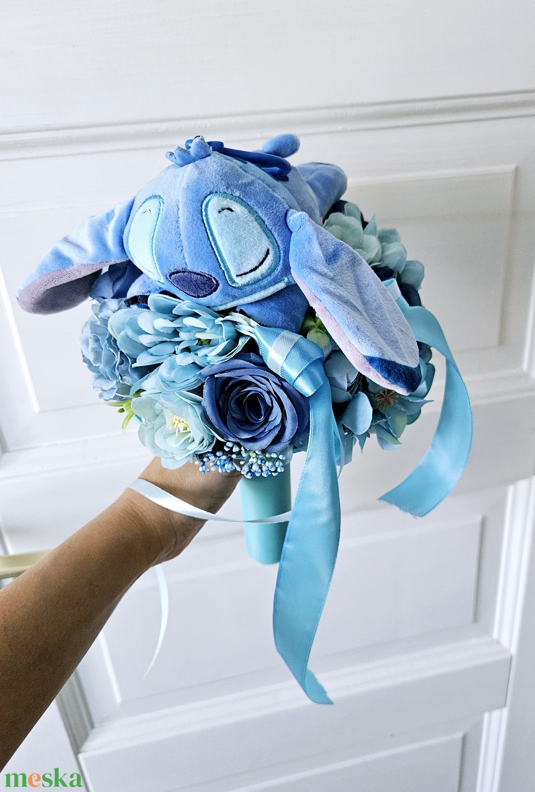 Álmos Stitch ballagási csokor �� - otthon & életmód - virágdekoráció - virágok - virágcsokor - Meska.hu