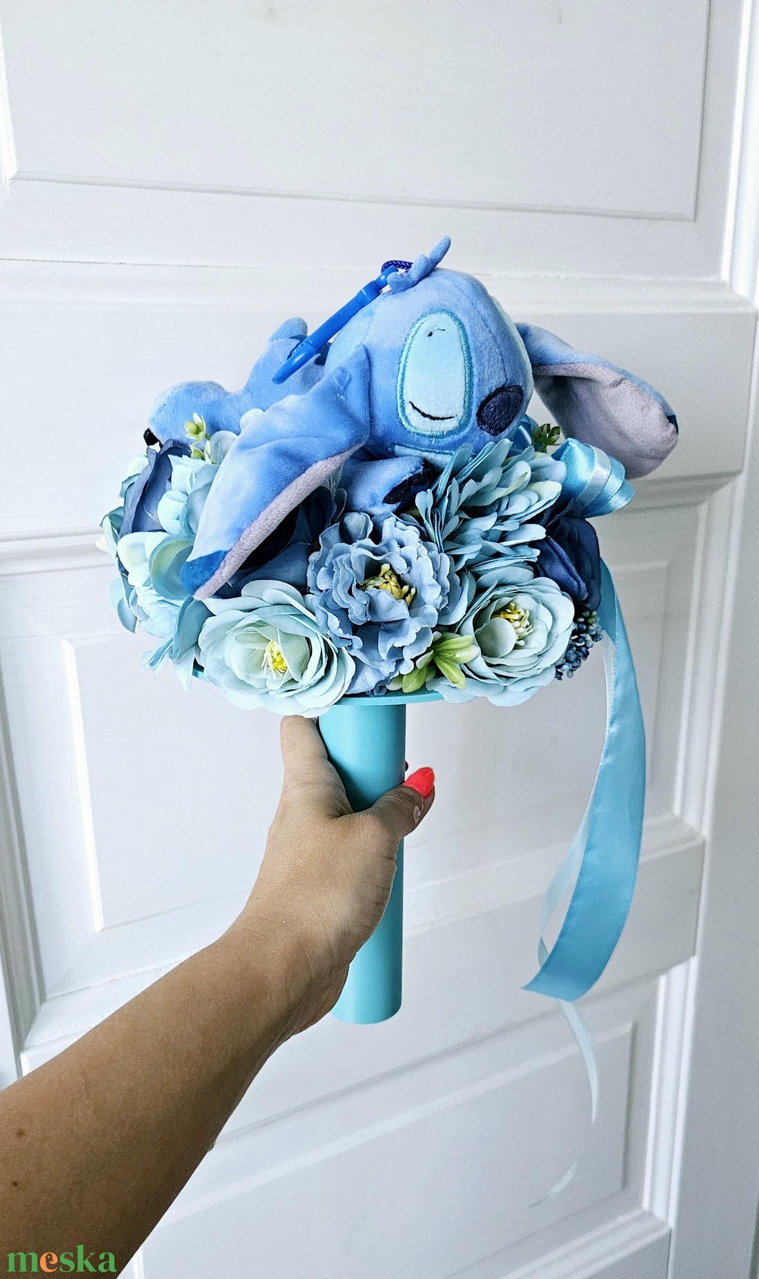 Álmos Stitch ballagási csokor �� - otthon & életmód - virágdekoráció - virágok - virágcsokor - Meska.hu
