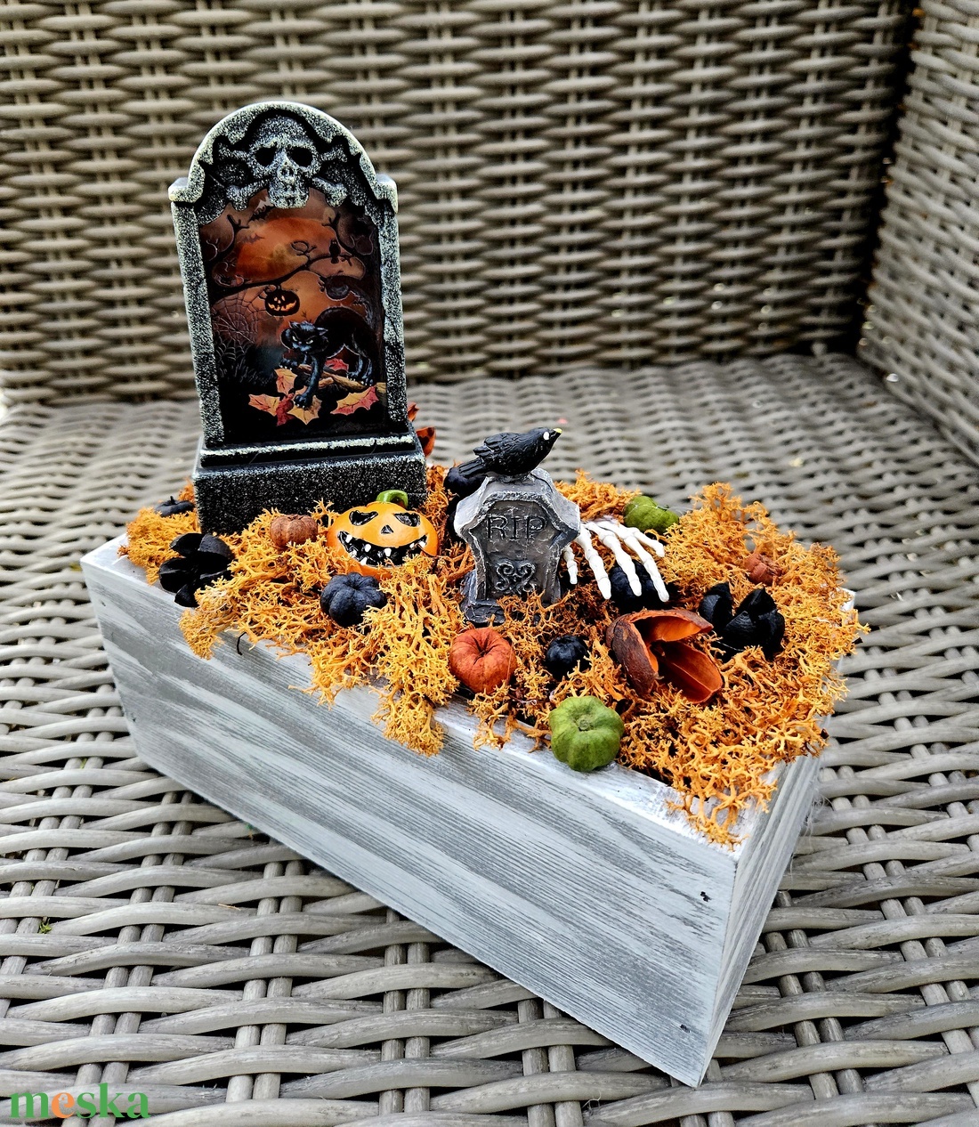 Halloweeni sírkert világító asztaldísz ��� - otthon & életmód - dekoráció - halloween - halloweeni asztaldísz - Meska.hu