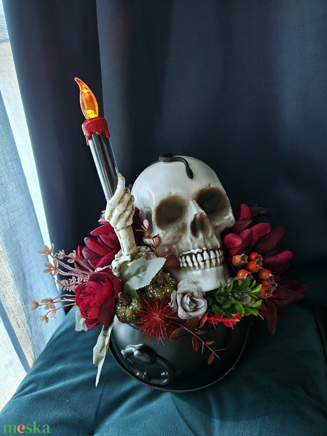 Fortyogó üst LED halloweeni asztaldísz  - otthon & életmód - dekoráció - halloween - halloweeni asztaldísz - Meska.hu