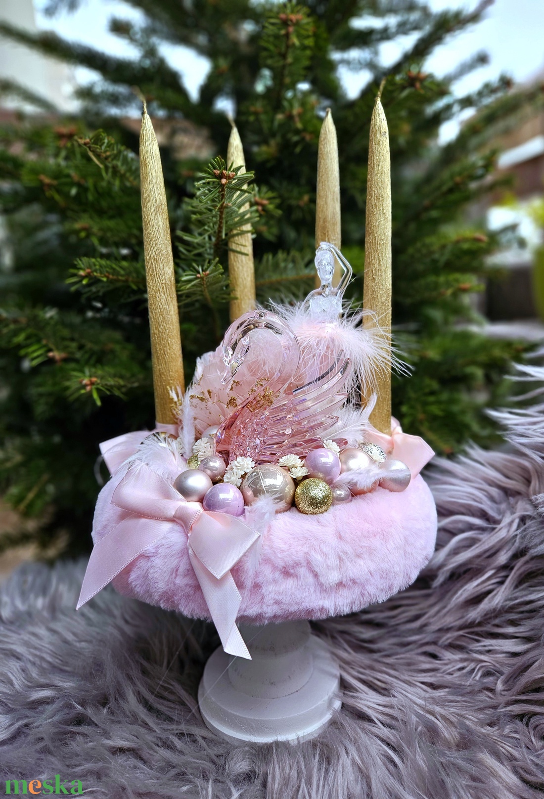 Hattyúk tava adventi koszorú ���� - karácsony - adventi díszek - adventi asztaldísz - Meska.hu