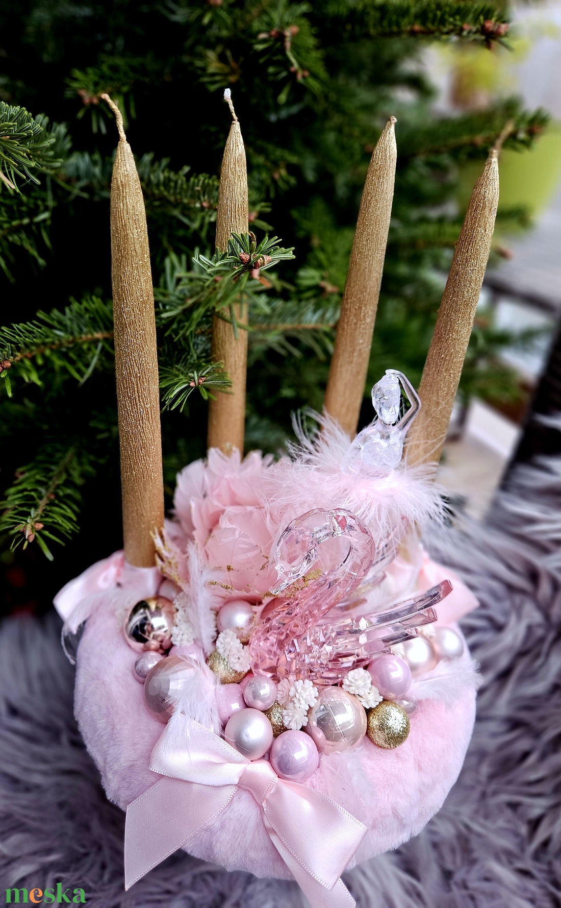 Hattyúk tava adventi koszorú ���� - karácsony - adventi díszek - adventi asztaldísz - Meska.hu
