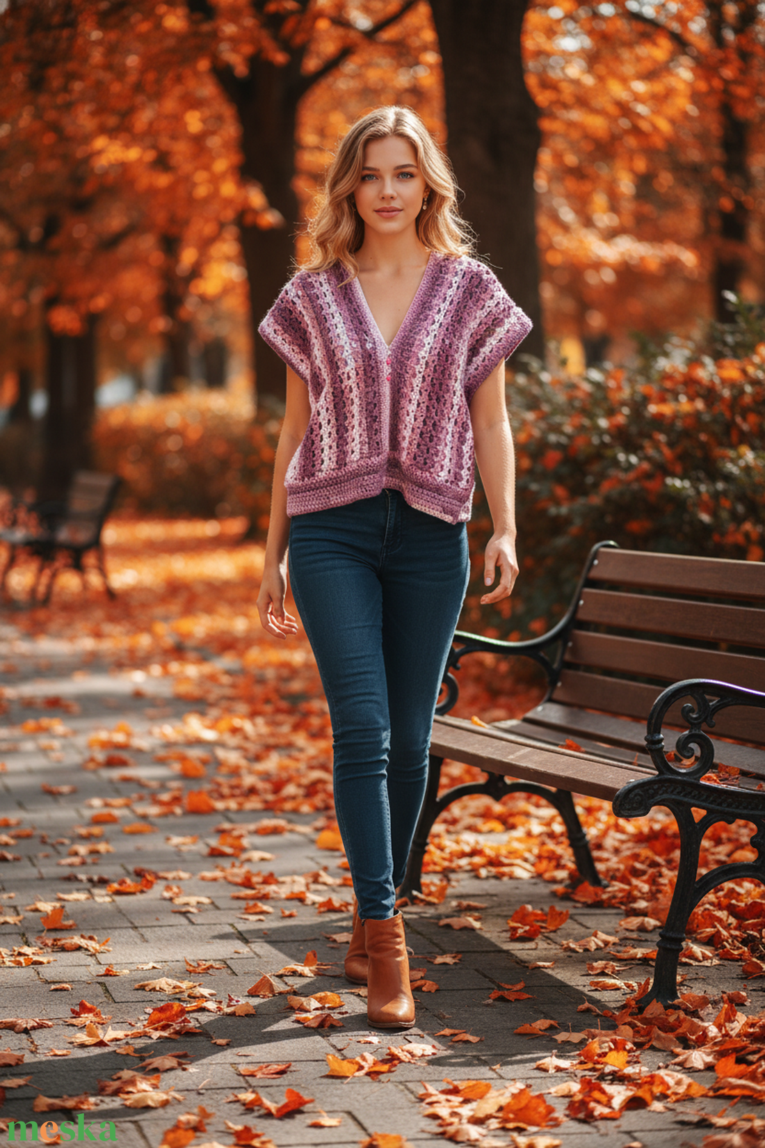 Horgolt mellény - ruha & divat - női ruha - mellény - Meska.hu