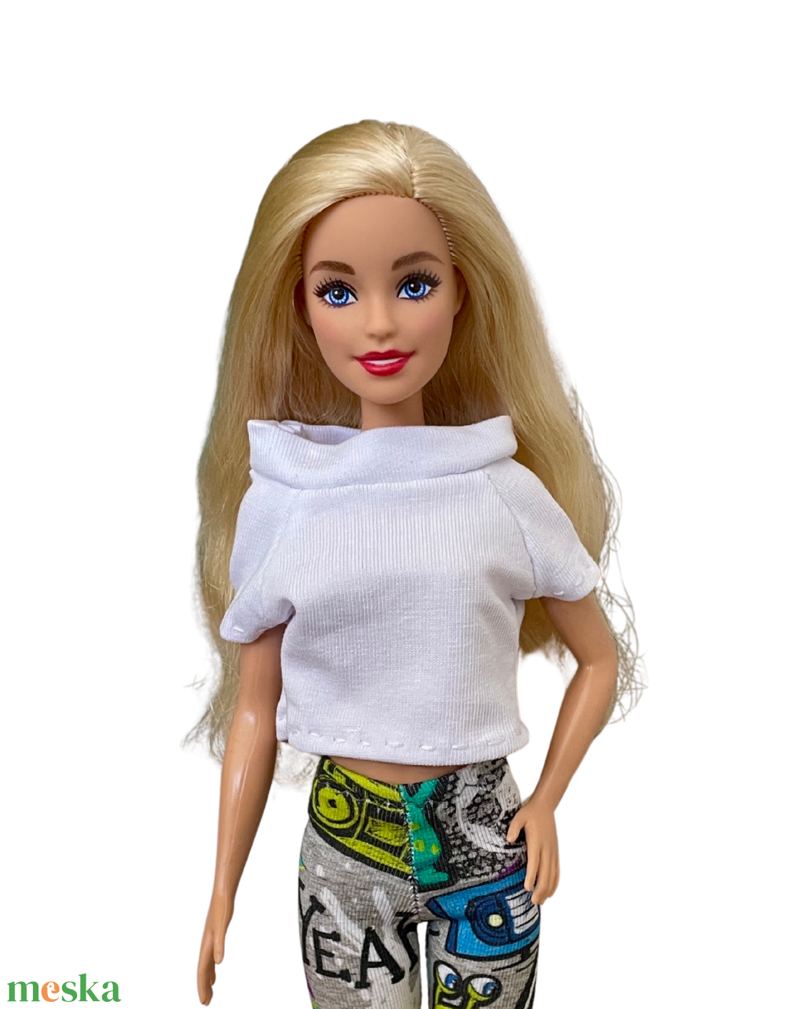 Barbie ruha, Fehér póló - játék & sport - baba & babaház - barbie ruhák - Meska.hu