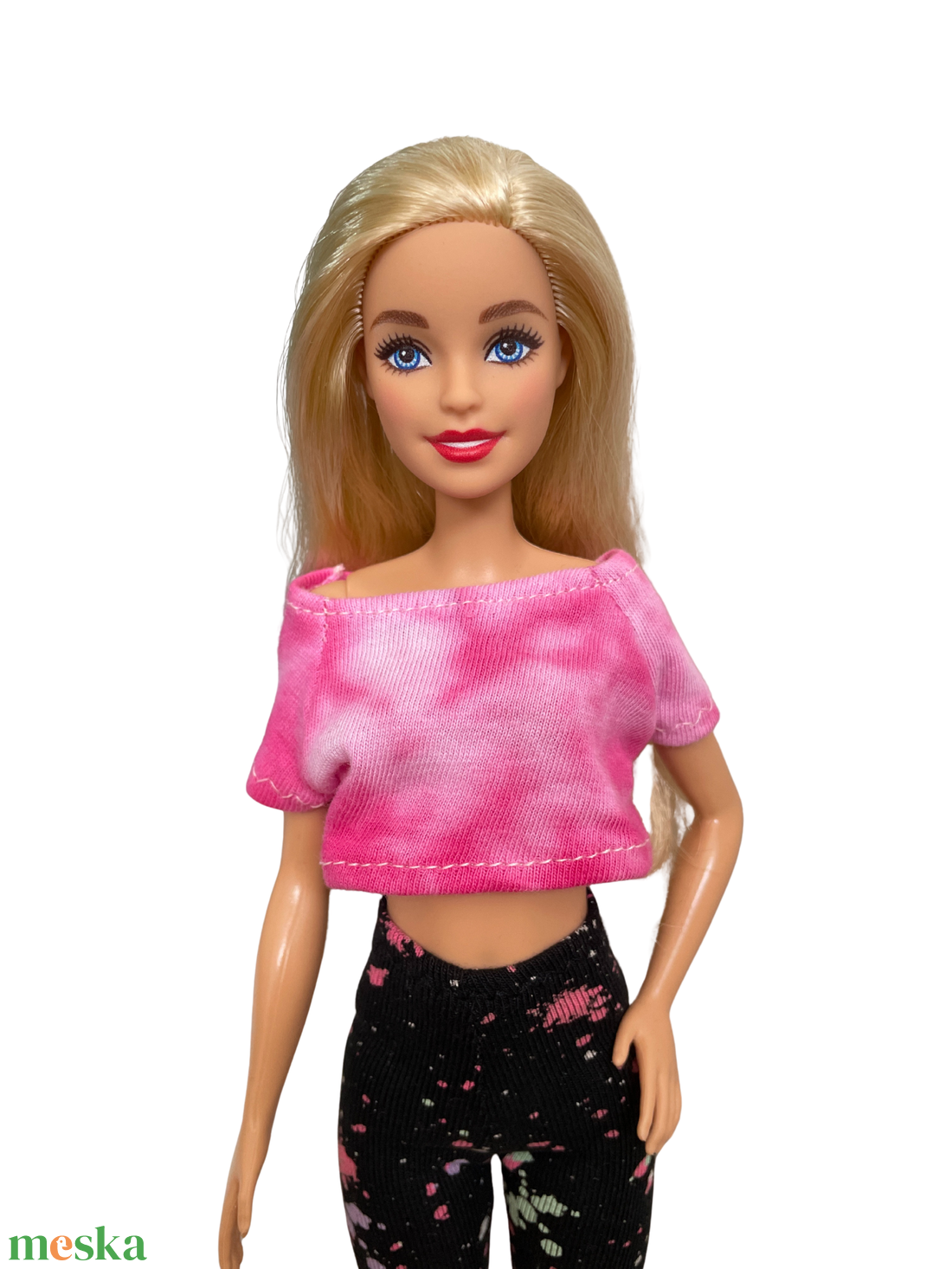 Barbie ruha, Rózsaszín póló - játék & sport - baba & babaház - barbie ruhák - Meska.hu