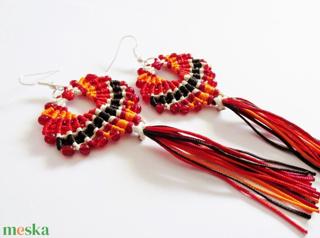 Maracas fülbevaló (Piros) - ékszer - fülbevaló - rojtos fülbevaló - Meska.hu Maracas fülbevaló (Piros) - ékszer - fülbevaló - rojtos fülbevaló - Meska.hu