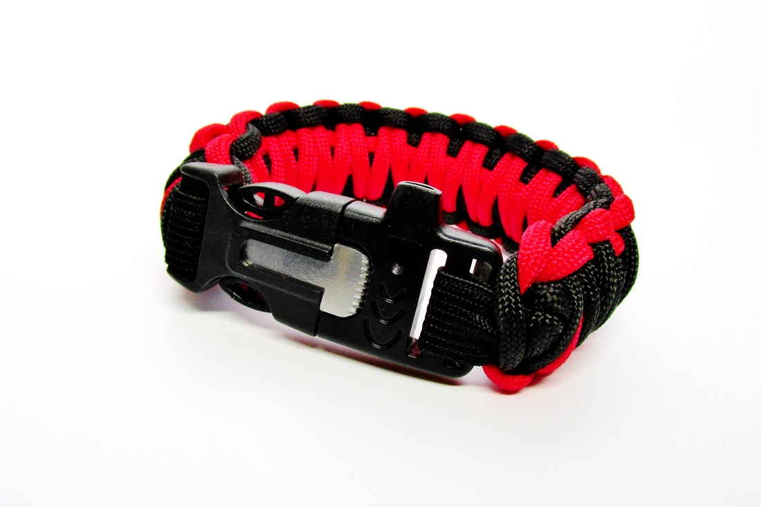 Paracord túlélő karkötő - Piros-fekete - - Meska.hu Paracord túlélő karkötő - Piros-fekete - - Meska.hu