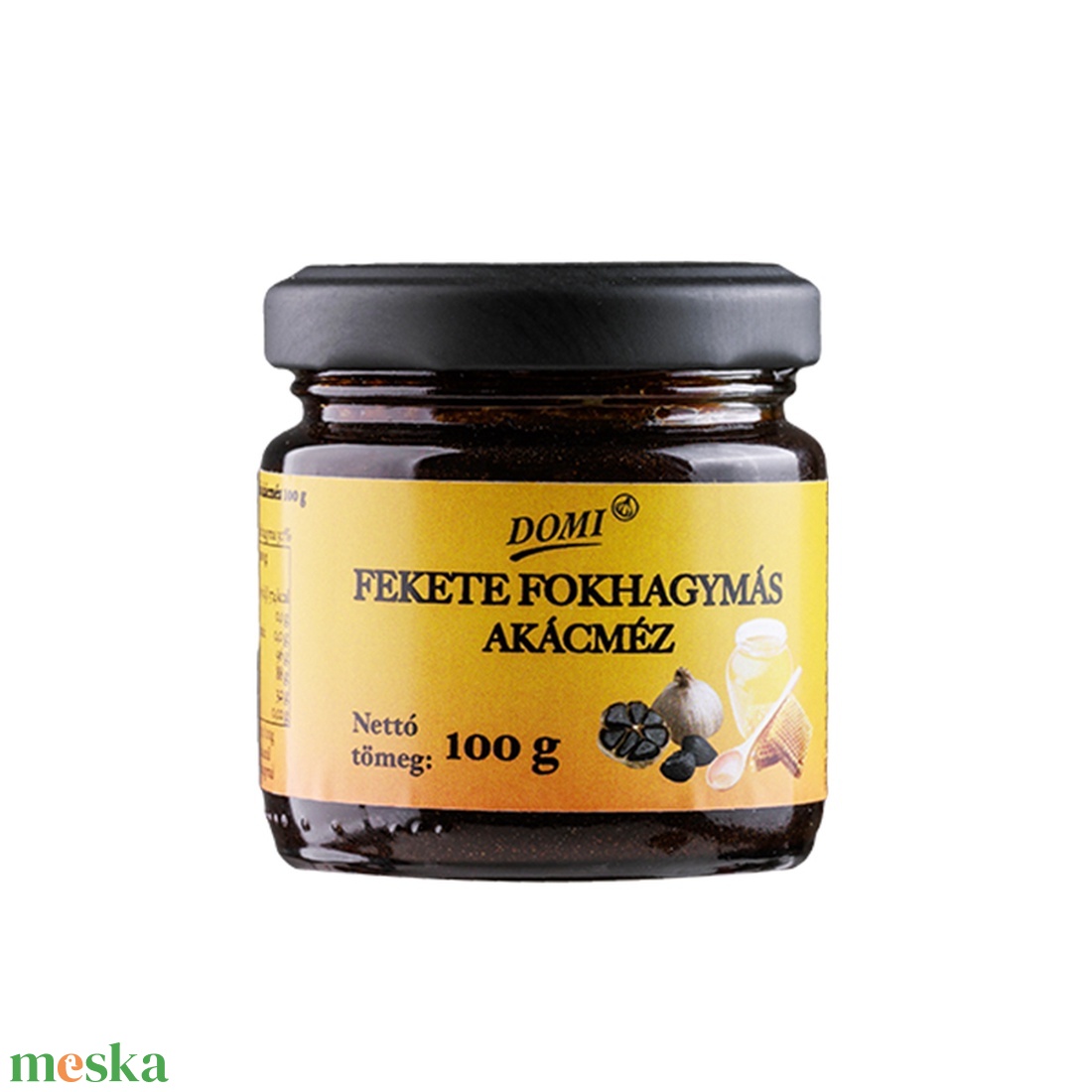 Fekete fokhagymás akácméz 100g üvegben - élelmiszer - méz & propolisz - Meska.hu