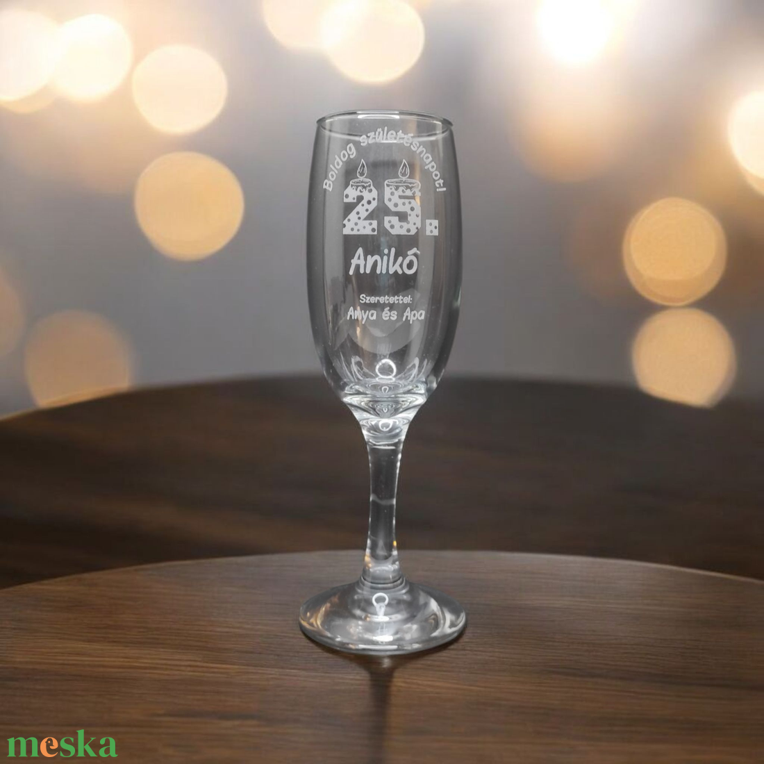 Születésnapi pezsgős pohár egyedi elképzelés szerint is, 185 ml  - otthon & életmód - konyhafelszerelés, tálalás - tálalás - pohár - Meska.hu