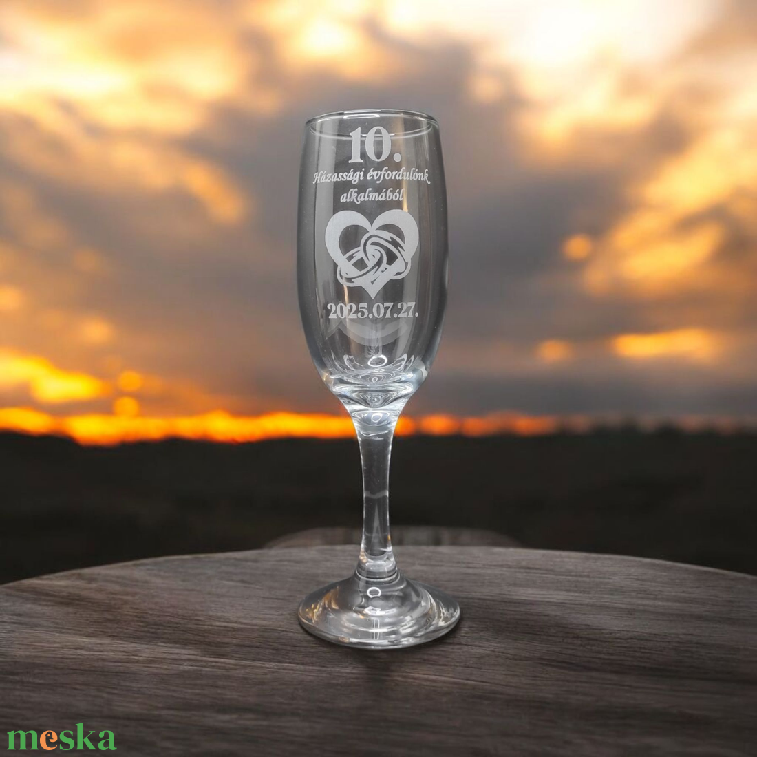 Évfordulós pezsgős pohár egyedi elképzelés szerint is, 185 ml  - otthon & életmód - konyhafelszerelés, tálalás - tálalás - pohár - Meska.hu