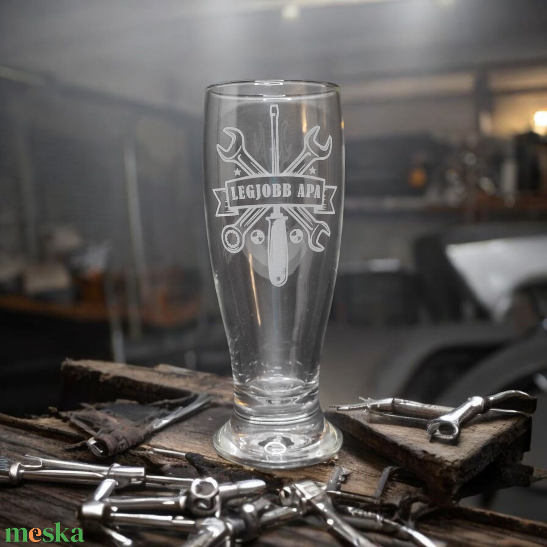 Gravírozott sörös pohár Legjobb apa felirattal, de egyedi elképzeléssel is kérheted, 310 ml - otthon & életmód - konyhafelszerelés, tálalás - tálalás - pohár - Meska.hu