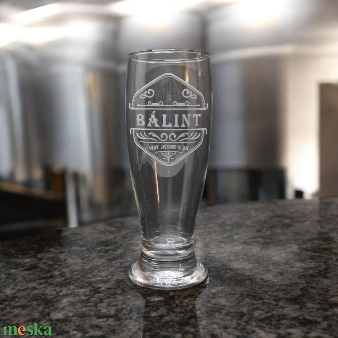 Gravírozott sörös pohár névvel, egyedi elképzeléssel is kérheted, 310 ml - otthon & életmód - konyhafelszerelés, tálalás - tálalás - pohár - Meska.hu