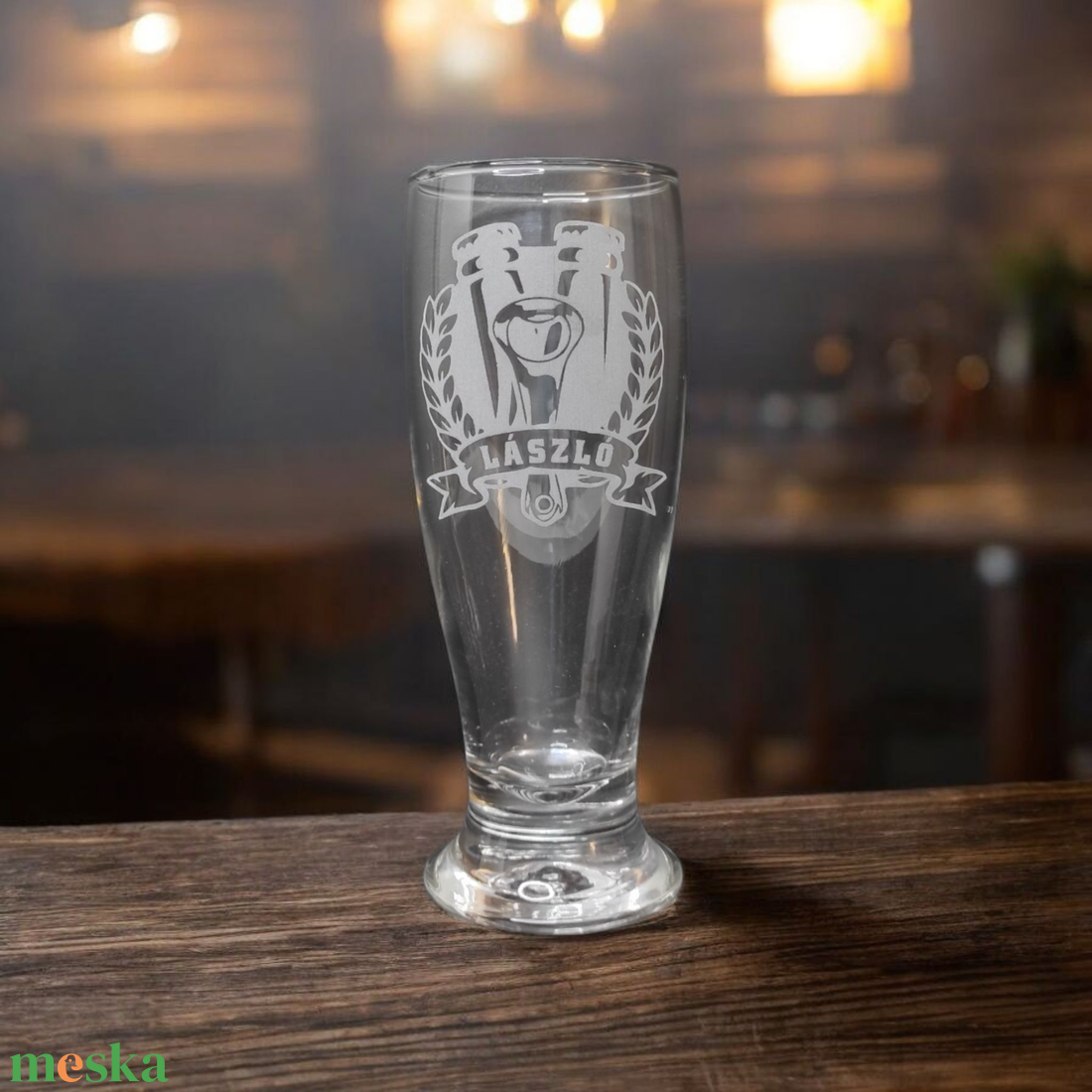 Gravírozott névre szóló sörös pohár igazi sörkedvelőknek, egyedi elképzeléssel is kérheted, 310 ml - otthon & életmód - konyhafelszerelés, tálalás - tálalás - pohár - Meska.hu