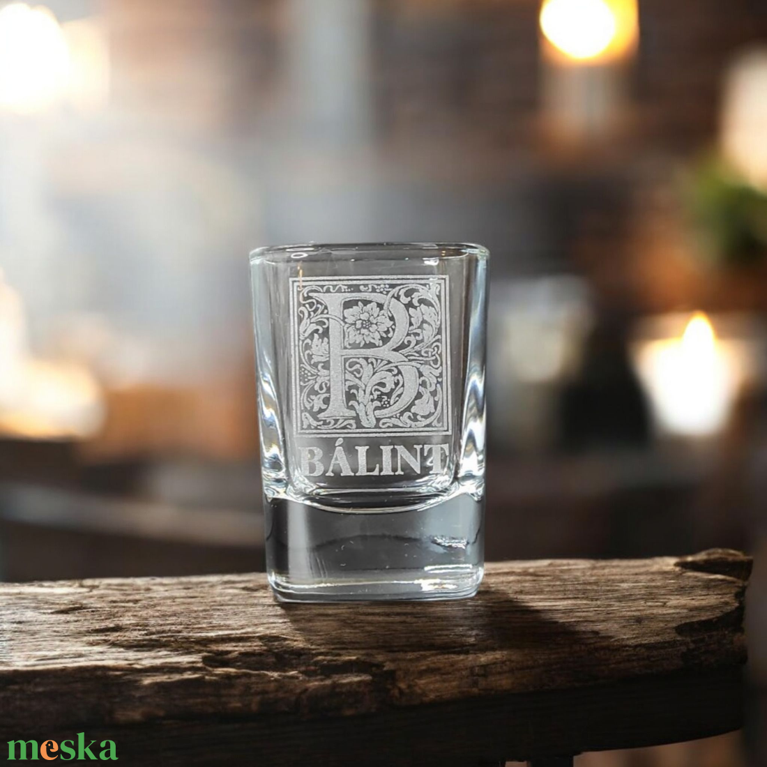Monogramos pálinkás pohár 55 ml szögletes - otthon & életmód - konyhafelszerelés, tálalás - tálalás - pálinkás poharak, szettek - Meska.hu