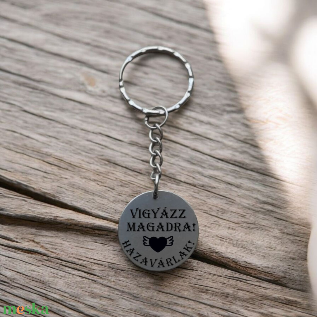 Lézergravírozott rozsdamentes acél kulcstartó. Egyénire szabható! - táska & tok - kulcstartó & táskadísz - kulcstartó - Meska.hu