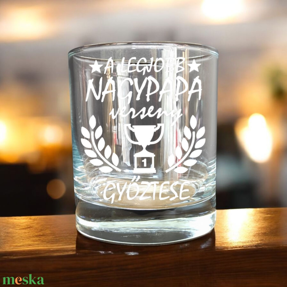 Gravírozott whiskys / vizes pohár választható vagy egyedi felirattal is, 290 ml  - otthon & életmód - konyhafelszerelés, tálalás - tálalás - pohár - Meska.hu