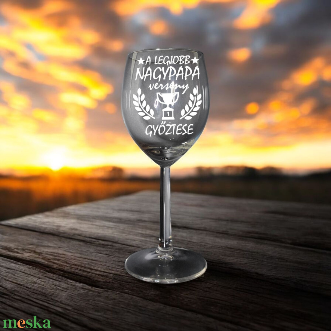 Gravírozott boros pohár választható vagy egyedi felirattal is, 300 ml  - otthon & életmód - konyhafelszerelés, tálalás - tálalás - pohár - Meska.hu