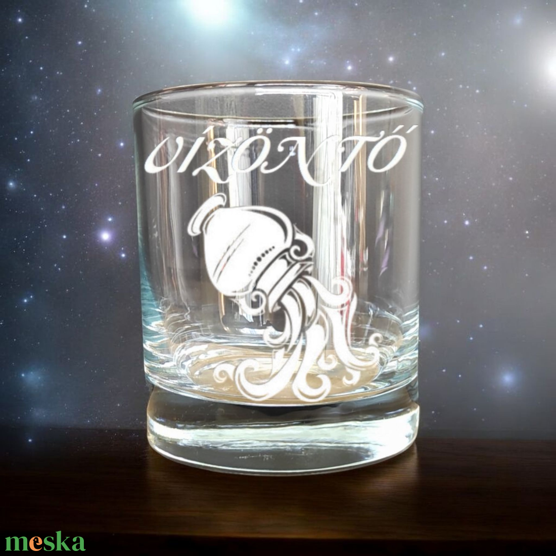 VÍZÖNTŐ Gravírozott horoszkópos pohár, 290 ml whiskys/vizes - otthon & életmód - konyhafelszerelés, tálalás - tálalás - pohár - Meska.hu