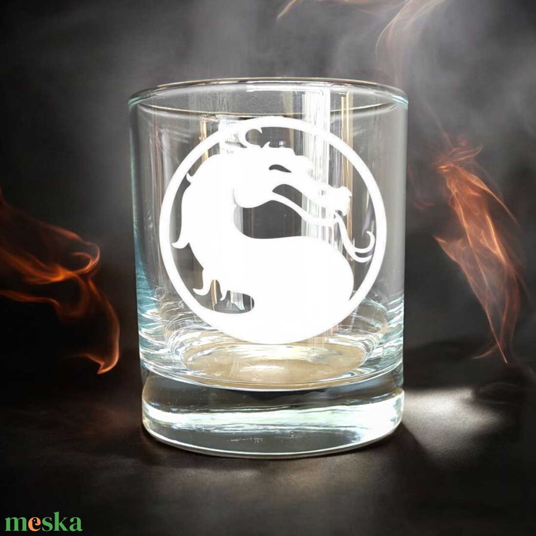 Gravírozott pohár MORTAL KOMBAT, 290 ml whiskys/vizes - otthon & életmód - konyhafelszerelés, tálalás - tálalás - pohár - Meska.hu