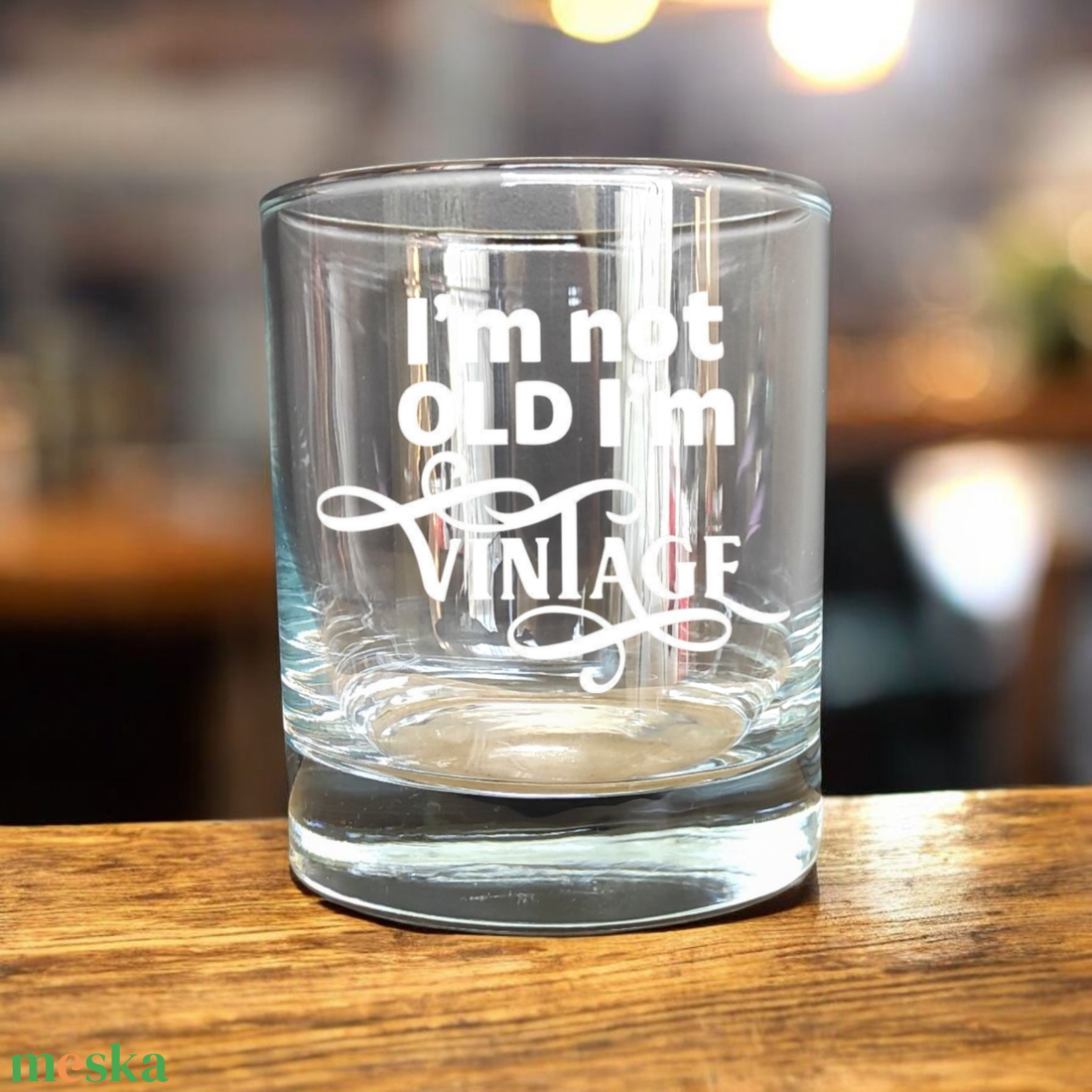 Gravírozott pohár VINTAGE, 290 ml whiskys/vizes - otthon & életmód - konyhafelszerelés, tálalás - tálalás - pohár - Meska.hu