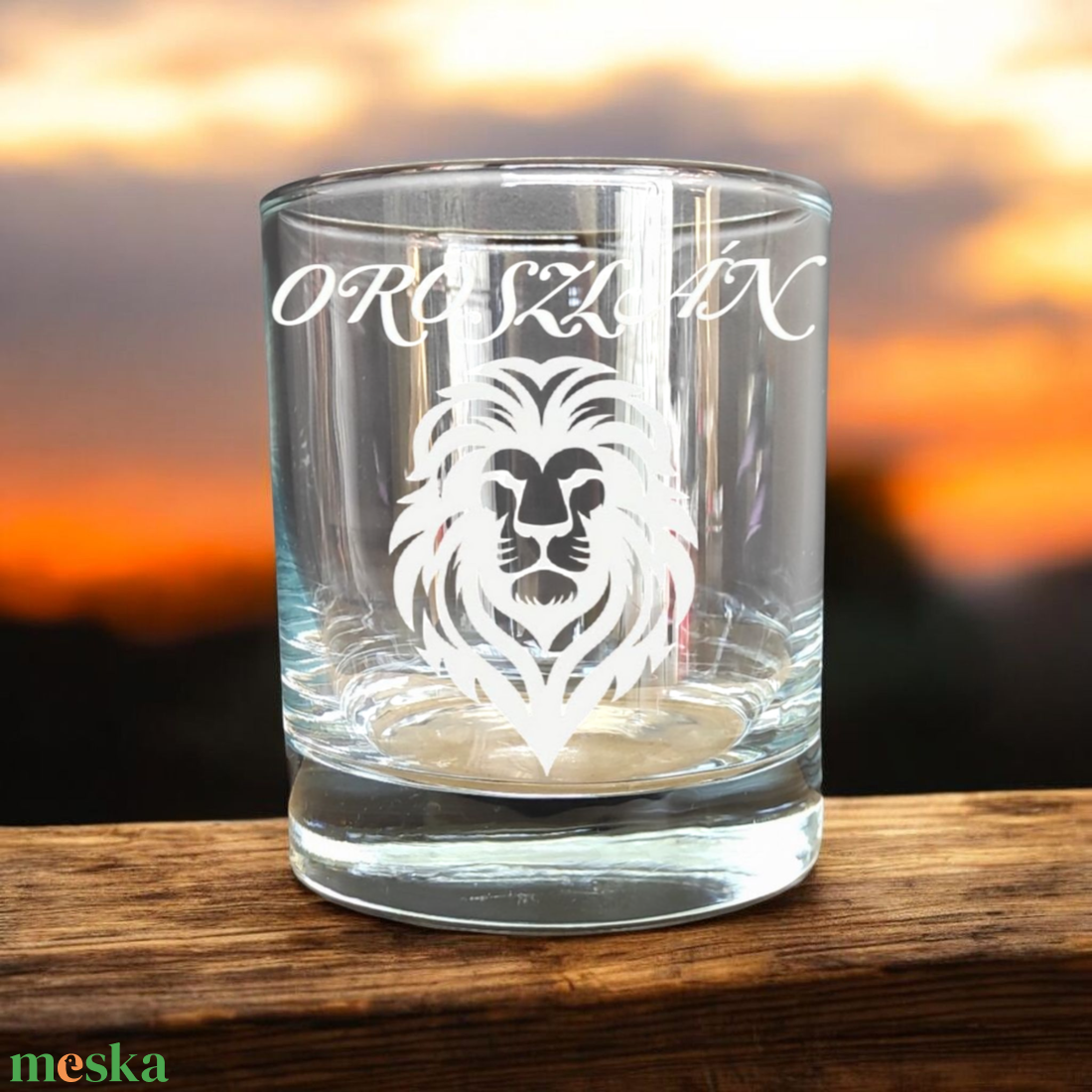 OROSZLÁN Gravírozott horoszkópos pohár, 290 ml whiskys/vizes - otthon & életmód - konyhafelszerelés, tálalás - tálalás - pohár - Meska.hu