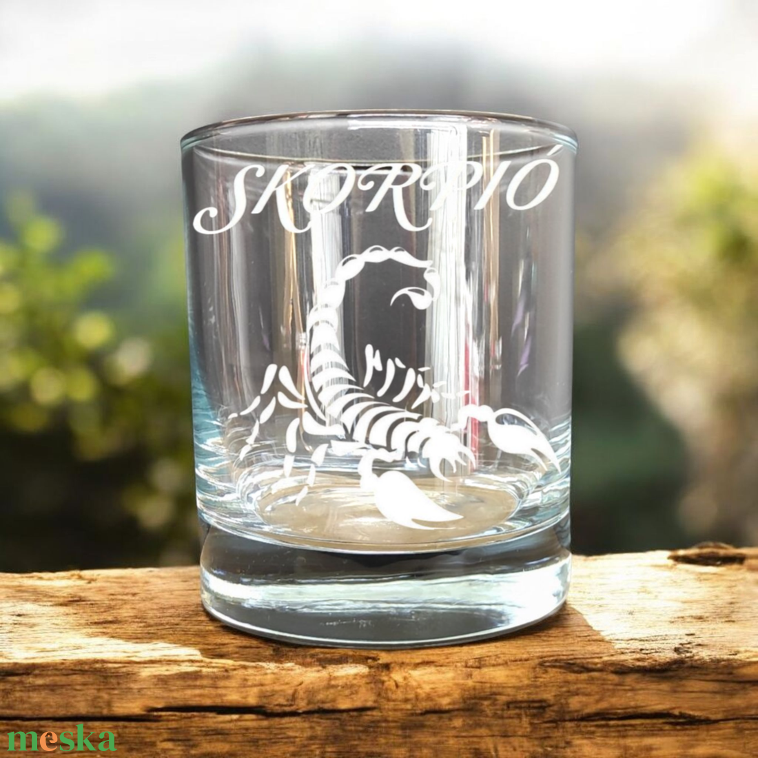 SKORPIÓ Gravírozott horoszkópos pohár, 290 ml whiskys/vizes - otthon & életmód - konyhafelszerelés, tálalás - tálalás - pohár - Meska.hu