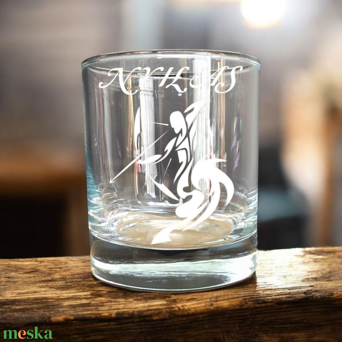 NYILAS Gravírozott horoszkópos pohár, 290 ml whiskys/vizes - otthon & életmód - konyhafelszerelés, tálalás - tálalás - pohár - Meska.hu