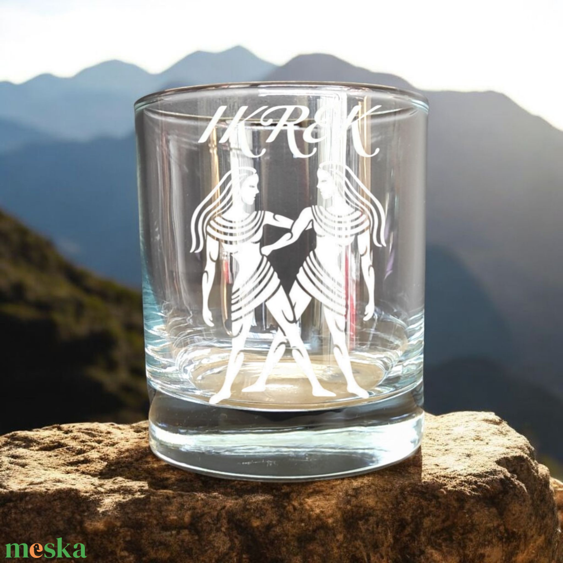IKREK Gravírozott horoszkópos pohár, 290 ml whiskys/vizes - otthon & életmód - konyhafelszerelés, tálalás - tálalás - pohár - Meska.hu
