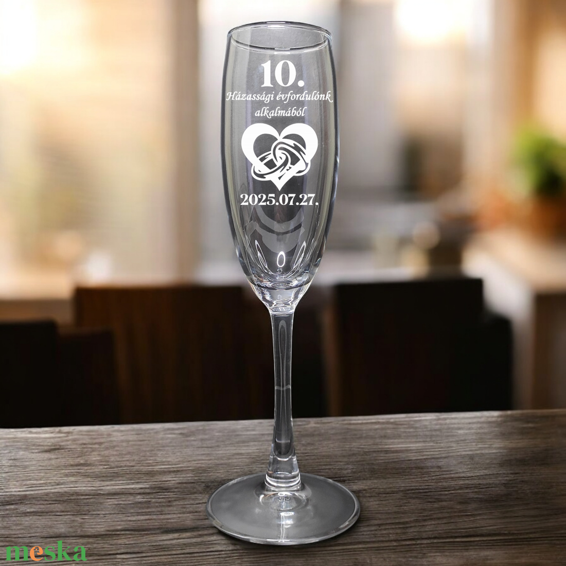 Évfordulós pezsgős pohár egyedi elképzelés szerint is, 190 ml  - otthon & életmód - konyhafelszerelés, tálalás - tálalás - pohár - Meska.hu