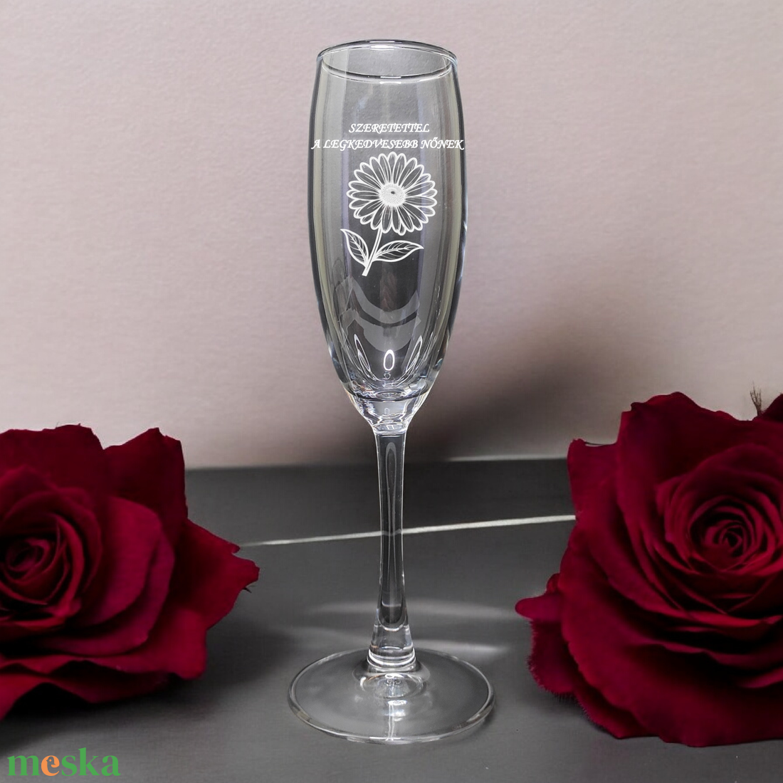 Egyénire szabható, gravírozott pezsgős pohár 190 ml - otthon & életmód - konyhafelszerelés, tálalás - tálalás - pohár - Meska.hu