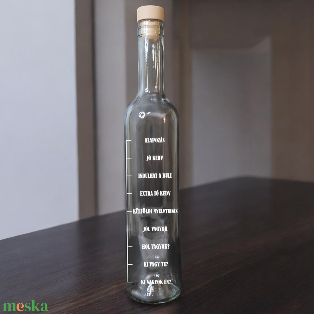 Skálával gravírozott vicces pálinkás üveg, 0,5 l - otthon & életmód - konyhafelszerelés, tálalás - flaska, csatos üveg - Meska.hu