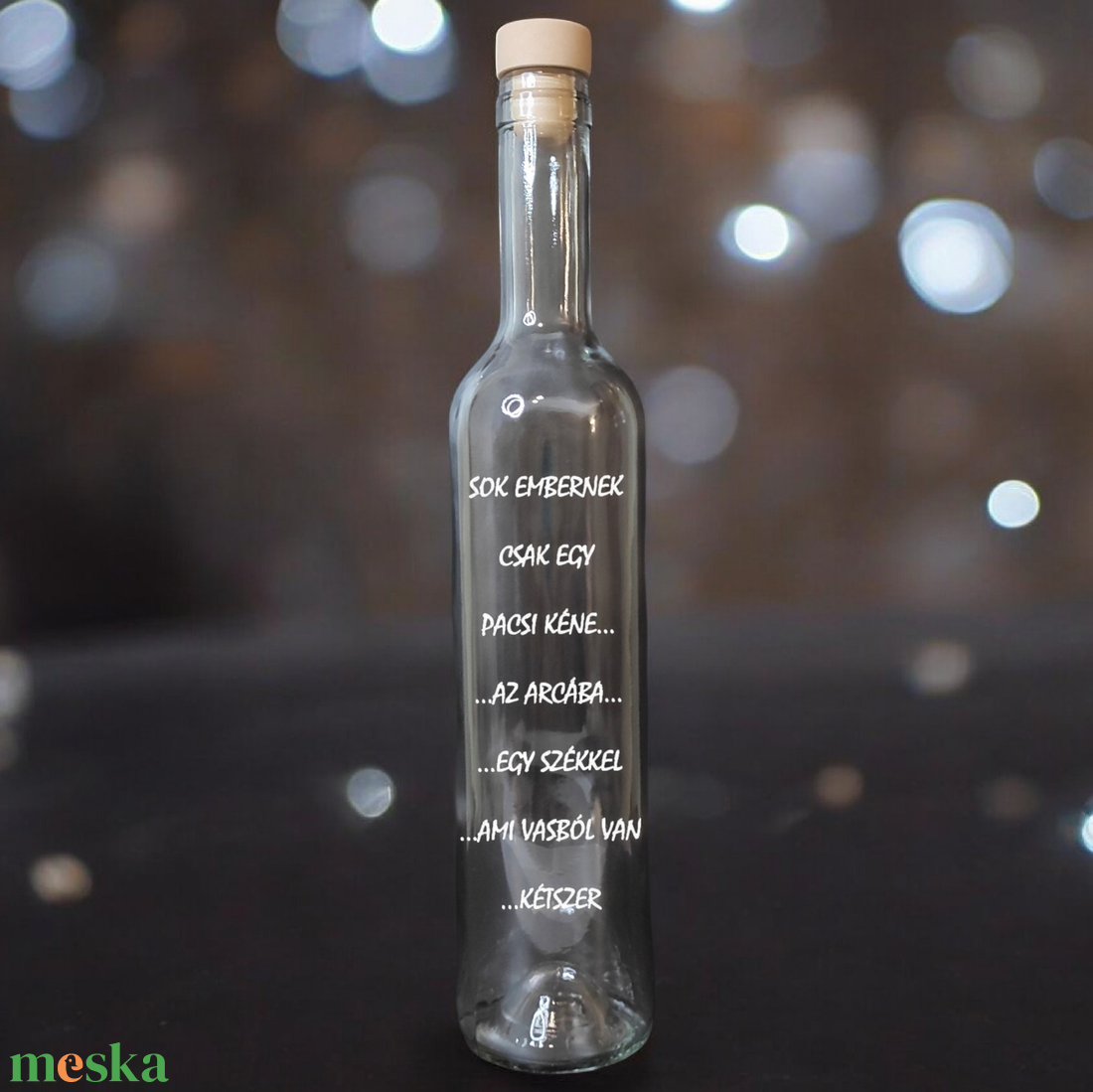 Vicces gravírozott pálinkás üveg, 0,5 l - otthon & életmód - konyhafelszerelés, tálalás - flaska, csatos üveg - Meska.hu