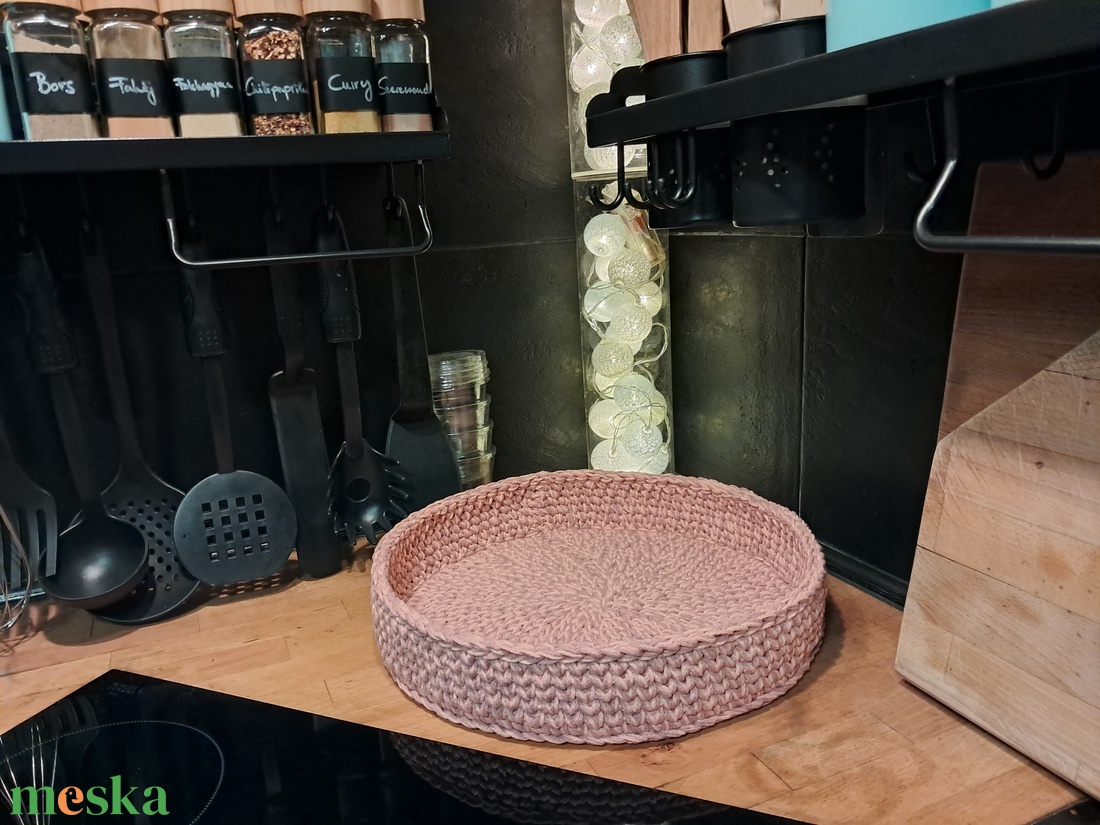Sakura Horgolt tál, dsztál, tálca -  - Meska.hu