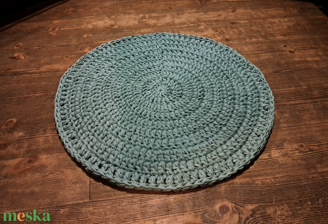 Aqua Horgolt kerek szőnyeg (64 cm átmérőjű) - otthon & életmód - lakástextil - szőnyeg - horgolt szőnyeg - Meska.hu