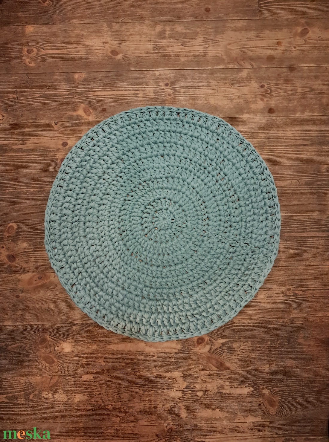 Aqua Horgolt kerek szőnyeg (64 cm átmérőjű) - otthon & életmód - lakástextil - szőnyeg - horgolt szőnyeg - Meska.hu