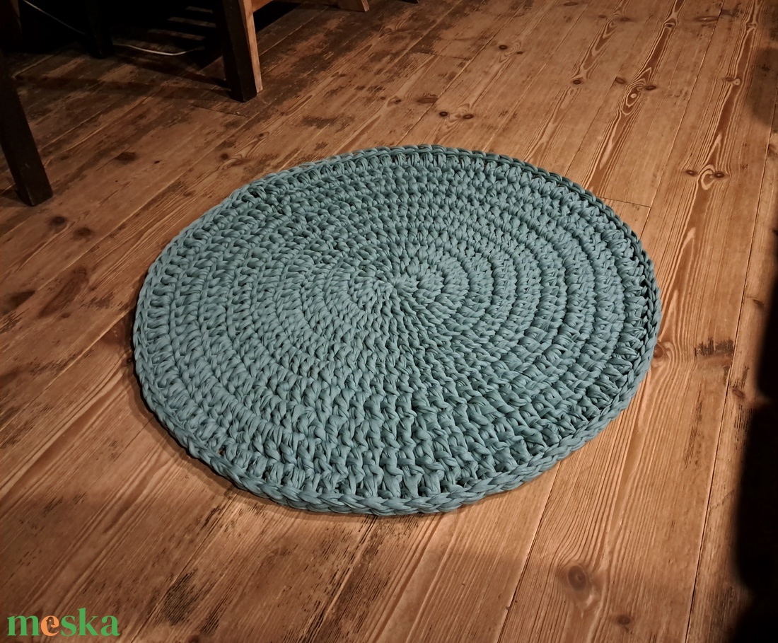 Aqua Horgolt kerek szőnyeg (64 cm átmérőjű) - otthon & életmód - lakástextil - szőnyeg - horgolt szőnyeg - Meska.hu