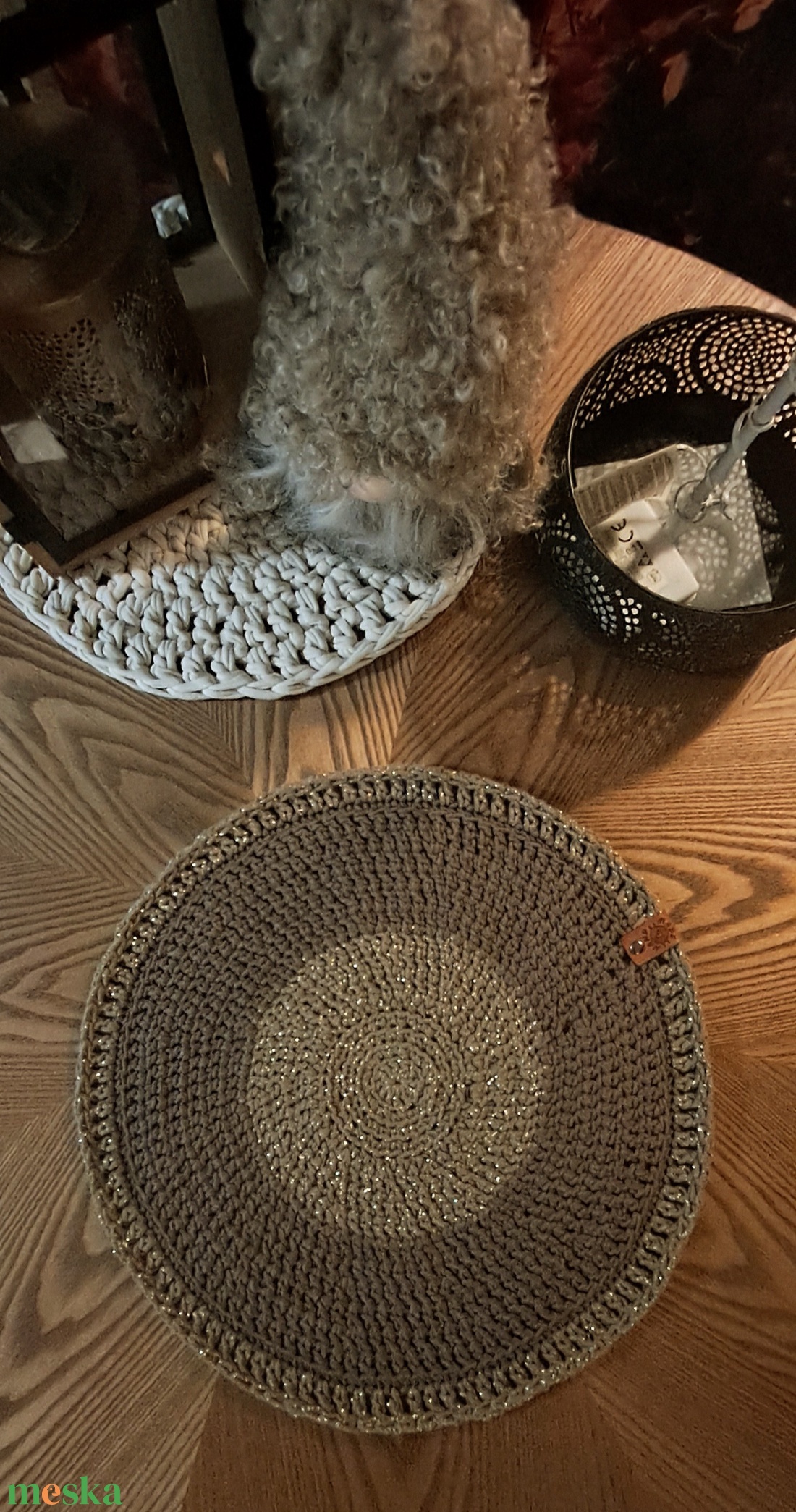 LUXURY SHINE Hot Chocolate horgolt tányéralátét - otthon & életmód - konyhafelszerelés, tálalás - tálalás - tányér- és poháralátét - Meska.hu