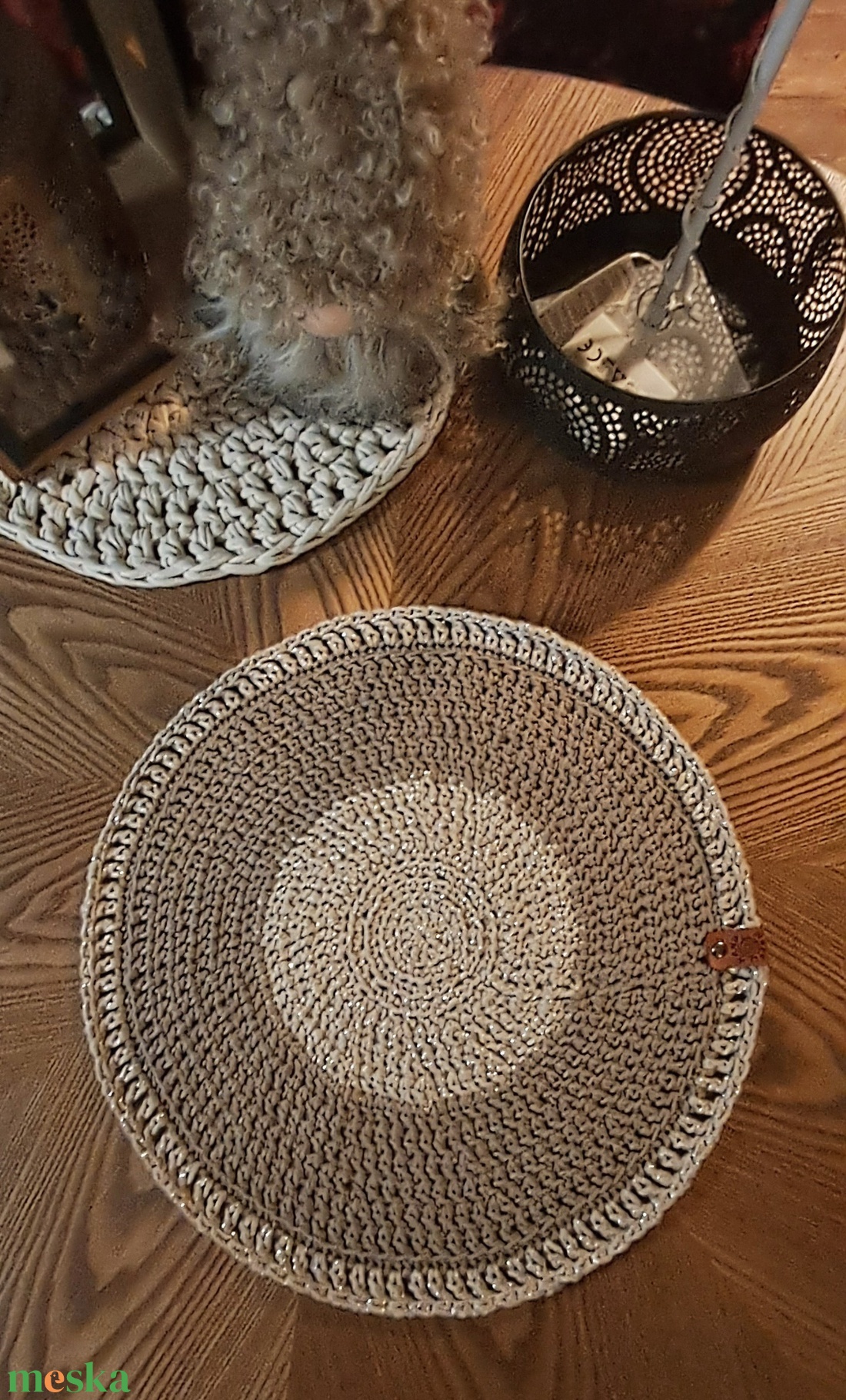 LUXURY SHINE Caffé Latte horgolt tányéralátét - otthon & életmód - konyhafelszerelés, tálalás - tálalás - tányér- és poháralátét - Meska.hu