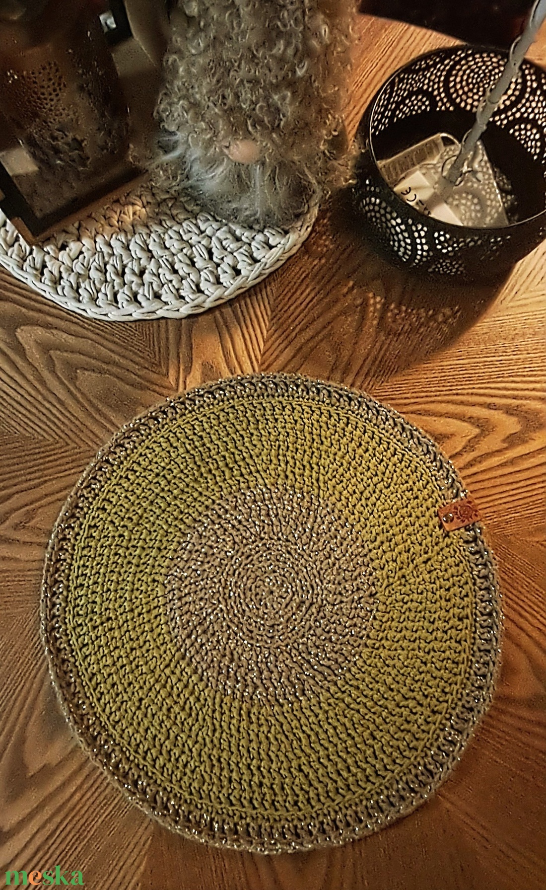 LUXURY SHINE Dubai Chocolate horgolt tányéralátét - otthon & életmód - konyhafelszerelés, tálalás - tálalás - tányér- és poháralátét - Meska.hu