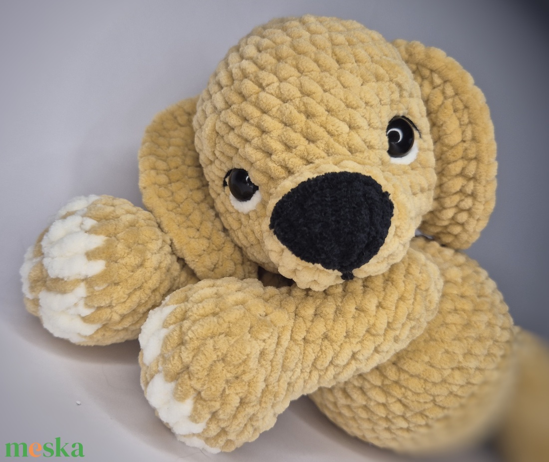 Golden retriever horgolt kutyus - játék & sport - plüssállat & játékfigura - más figura - Meska.hu